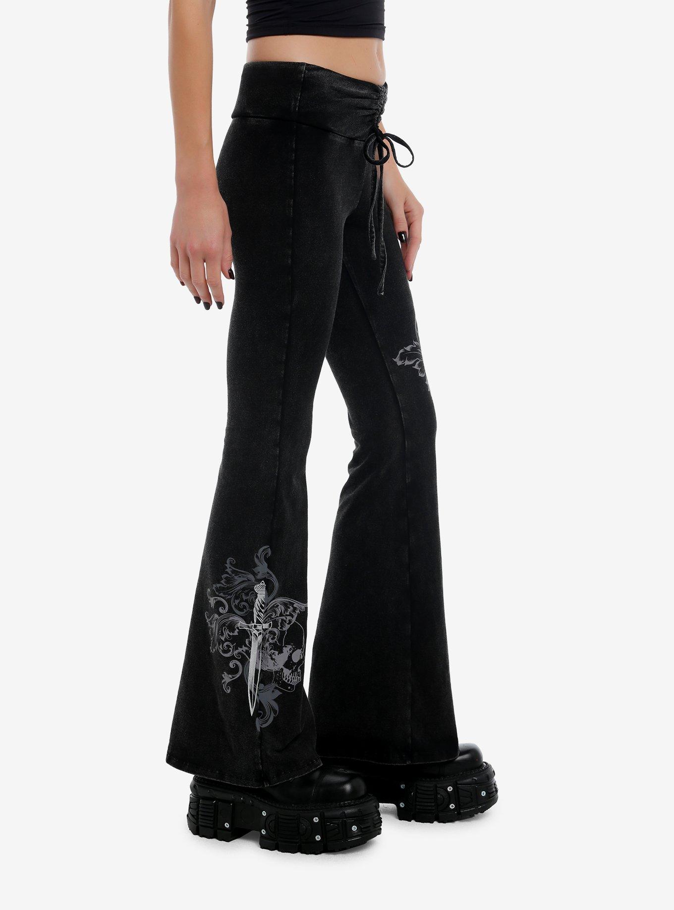 Cross & Dagger Wash Girls Flared Lounge Pants, BLACK, alternate