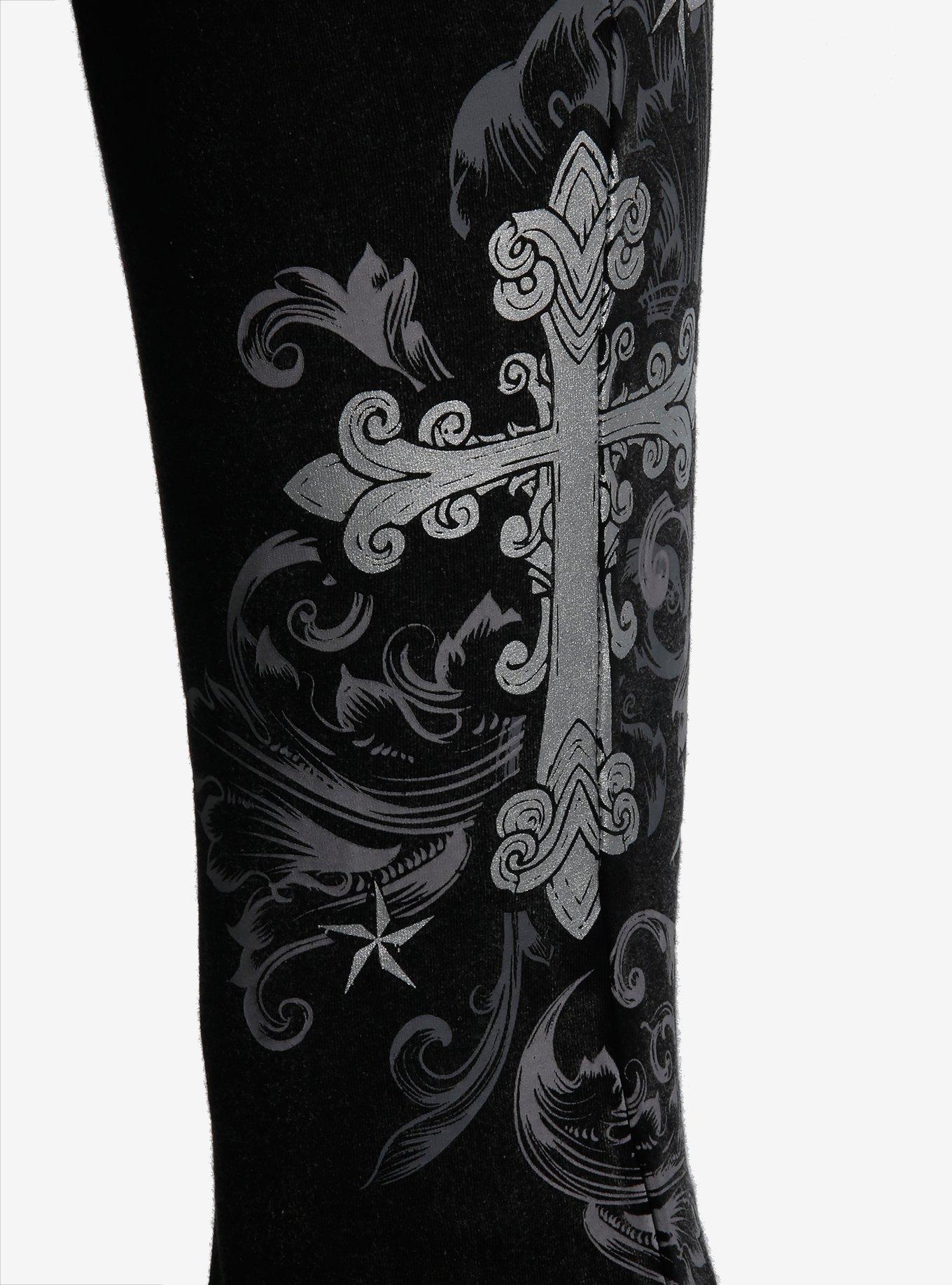 Cross & Dagger Wash Girls Flared Lounge Pants, BLACK, alternate