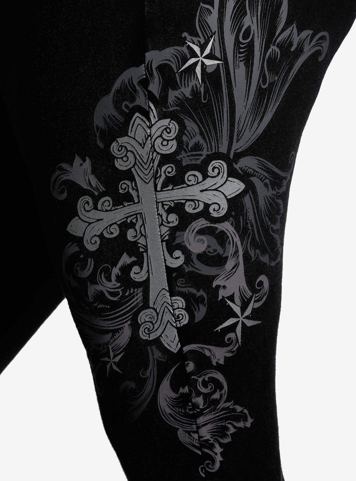 Cross & Dagger Wash Girls Flared Lounge Pants Plus Size, BLACK, alternate