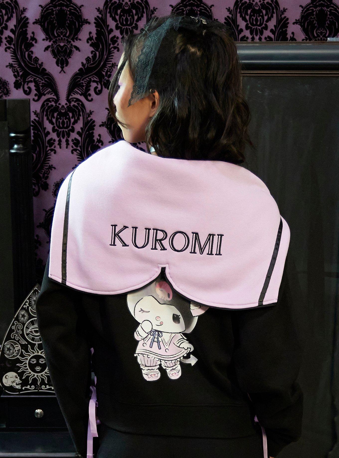 Kuromi Dress-Up Sailor Collar Girls Hoodie, BLACK, alternate