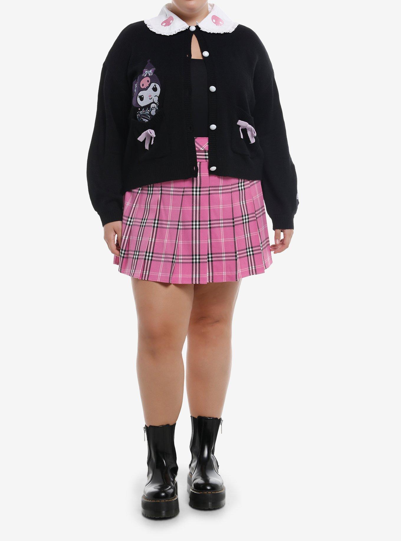 Kuromi Dress-Up Collar Girls Cardigan Plus