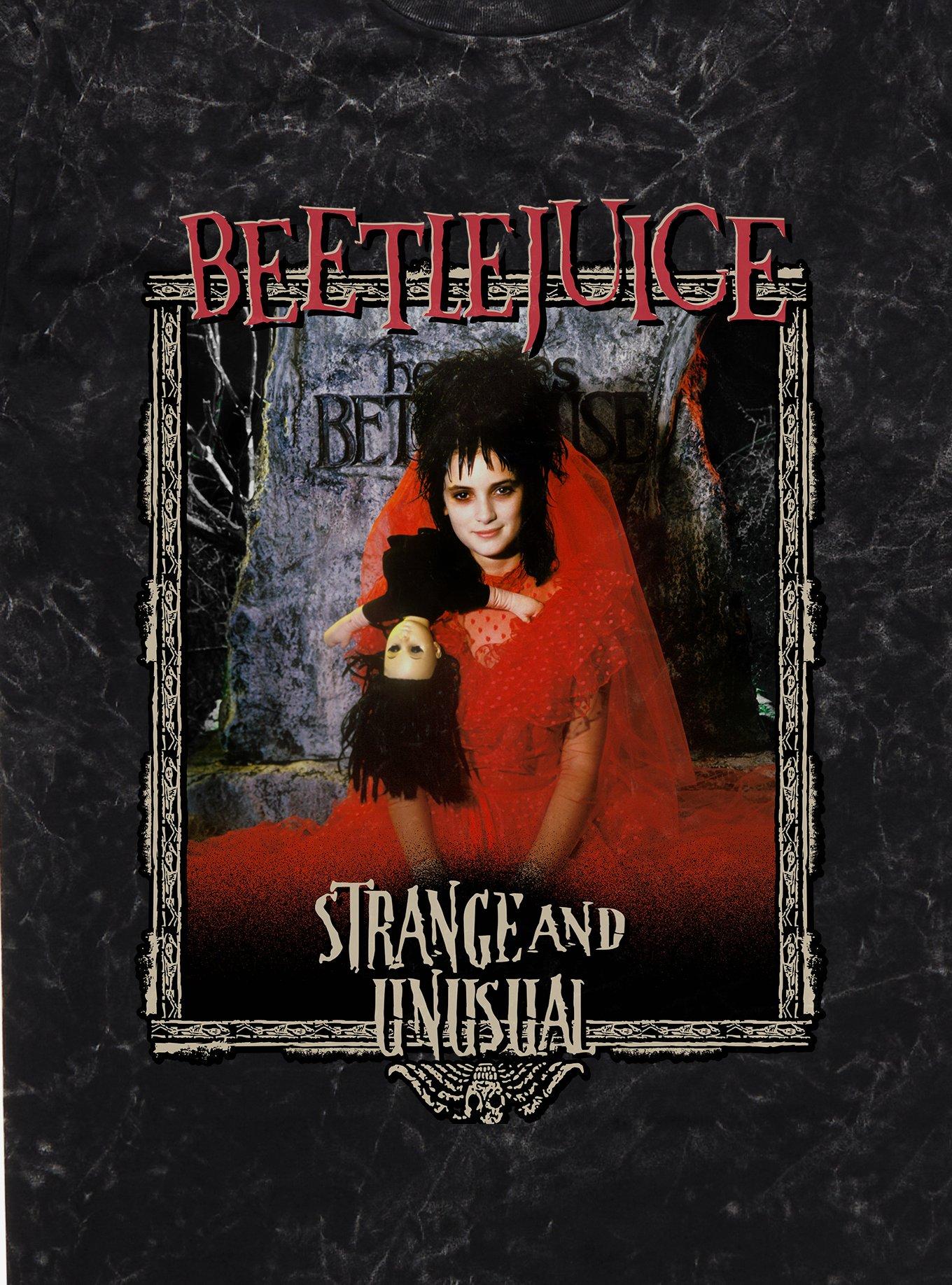 Beetlejuice Strange And Unusual Lydia Framed Mineral Wash T-Shirt, , hi-res