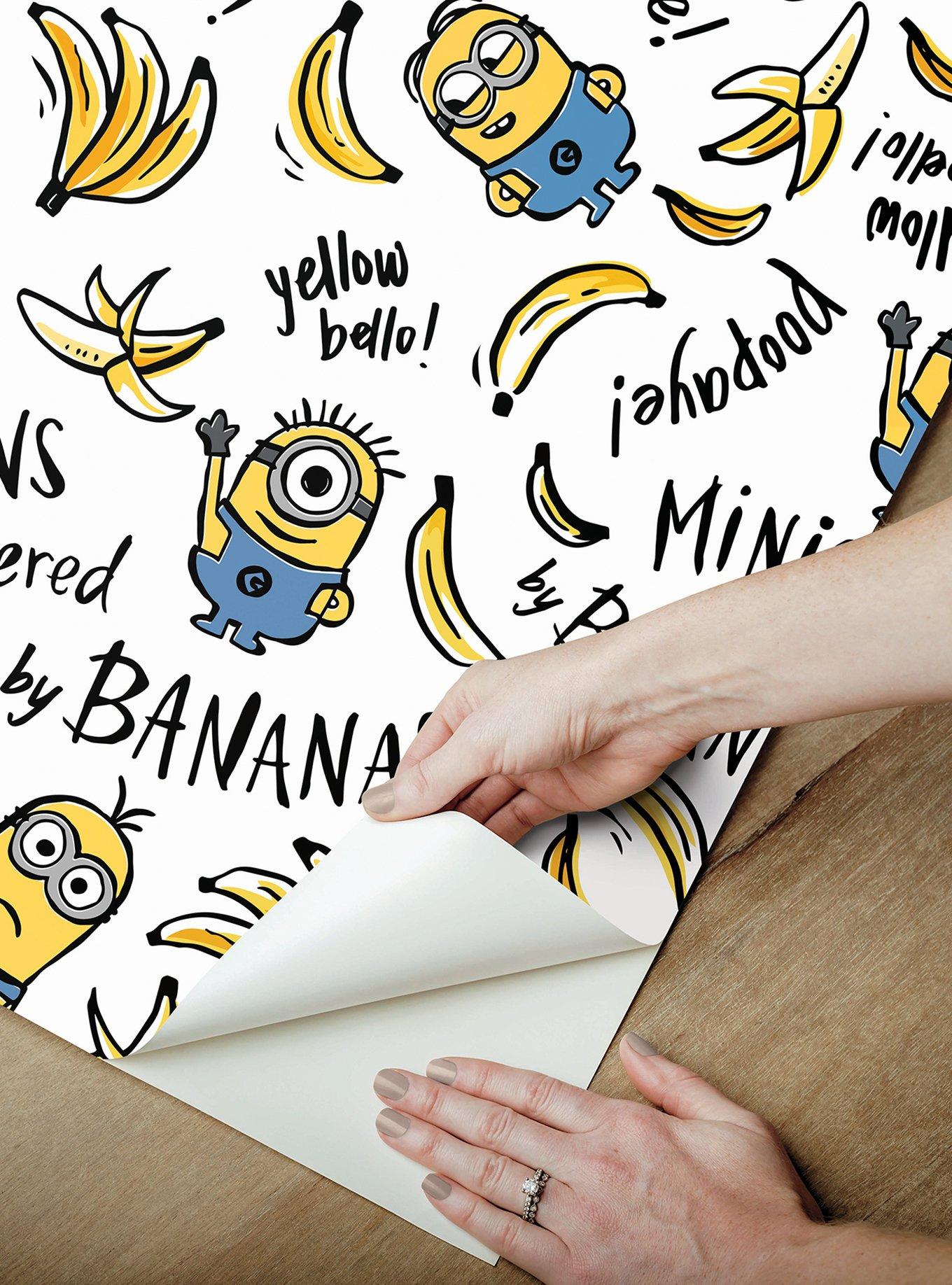 Minions Powered By Bananas Peel & Stick Wallpaper, , alternate