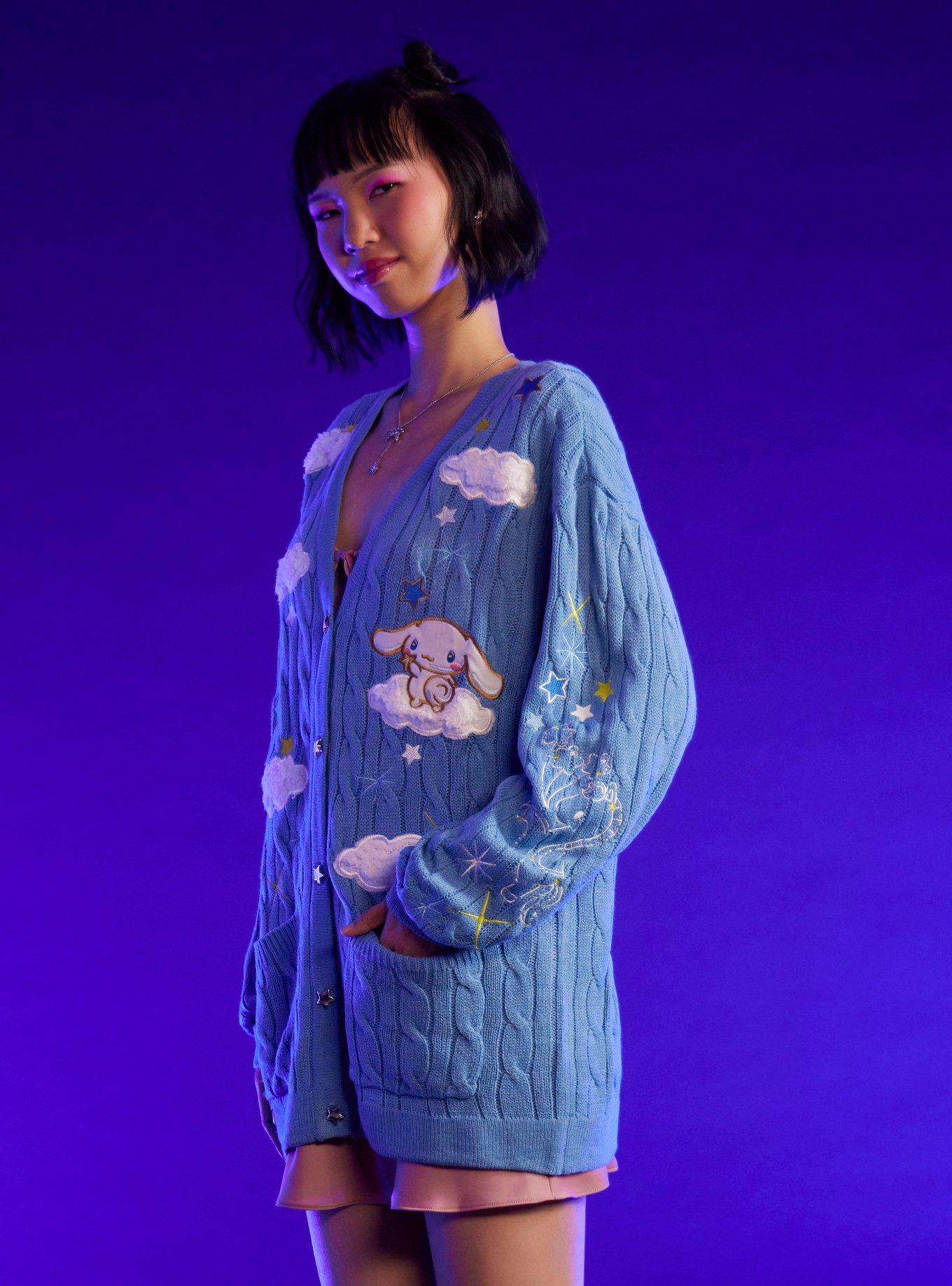 Cinnamoroll Cloud Cable Knit Girls Cardigan, MULTI, alternate