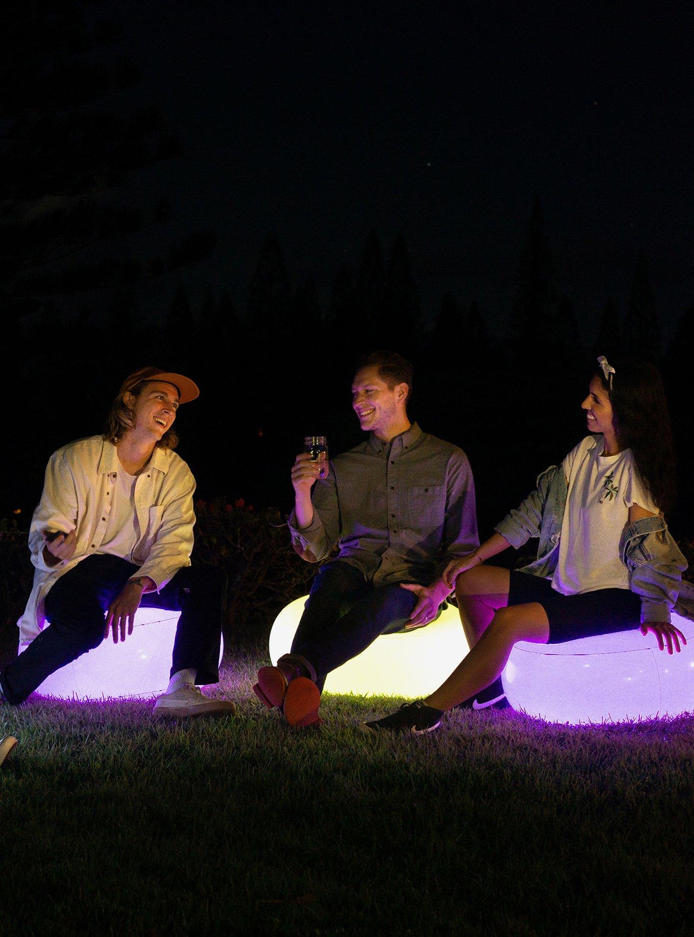 Illuminated LED Inflatable Ottoman Chair