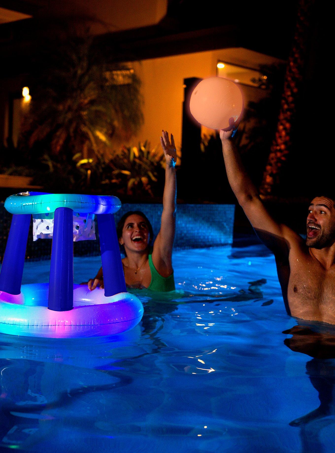 Illuminated LED Inflatable Pool Basketball, , alternate