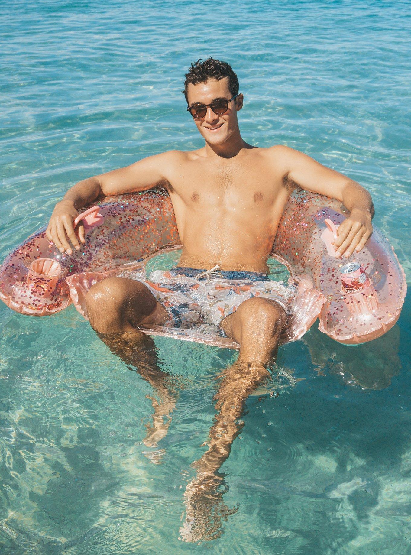 Jumbo Glitter Sun Chair Rose Gold Pool Float, , alternate