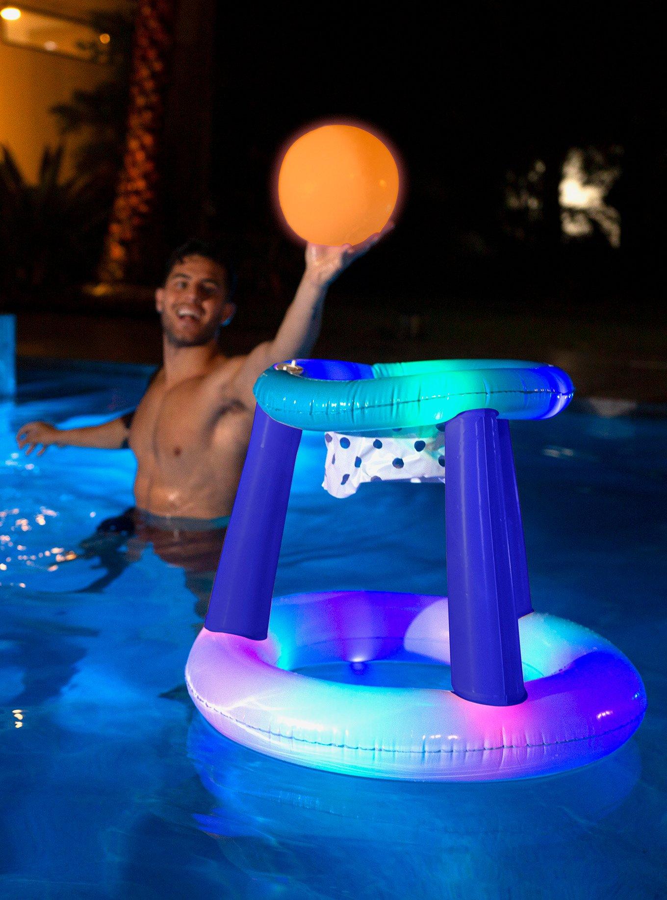 Illuminated LED Inflatable Pool Basketball, , alternate