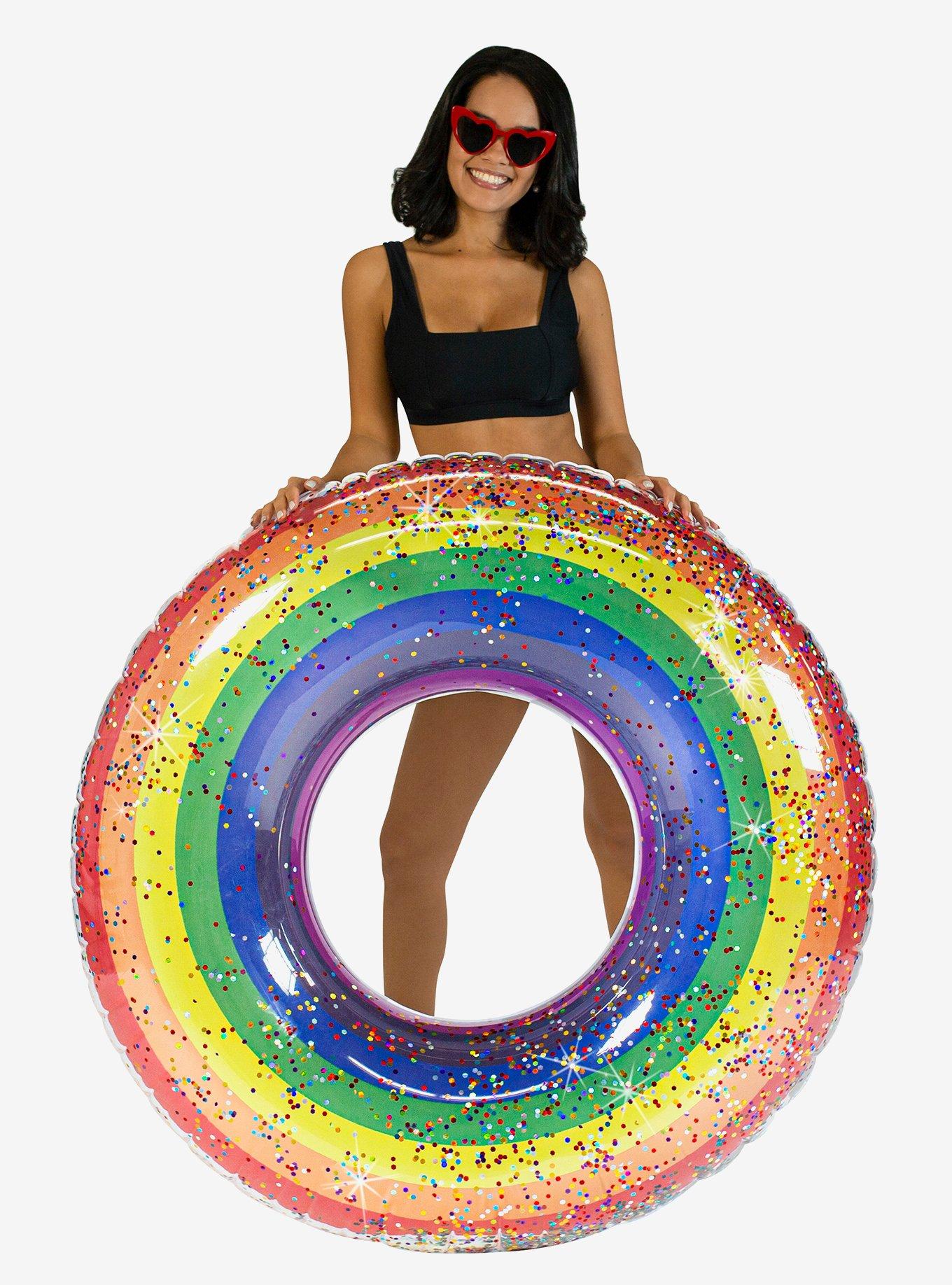 Rainbow Collection Glitter Classic Rainbow Pool Tube, , hi-res