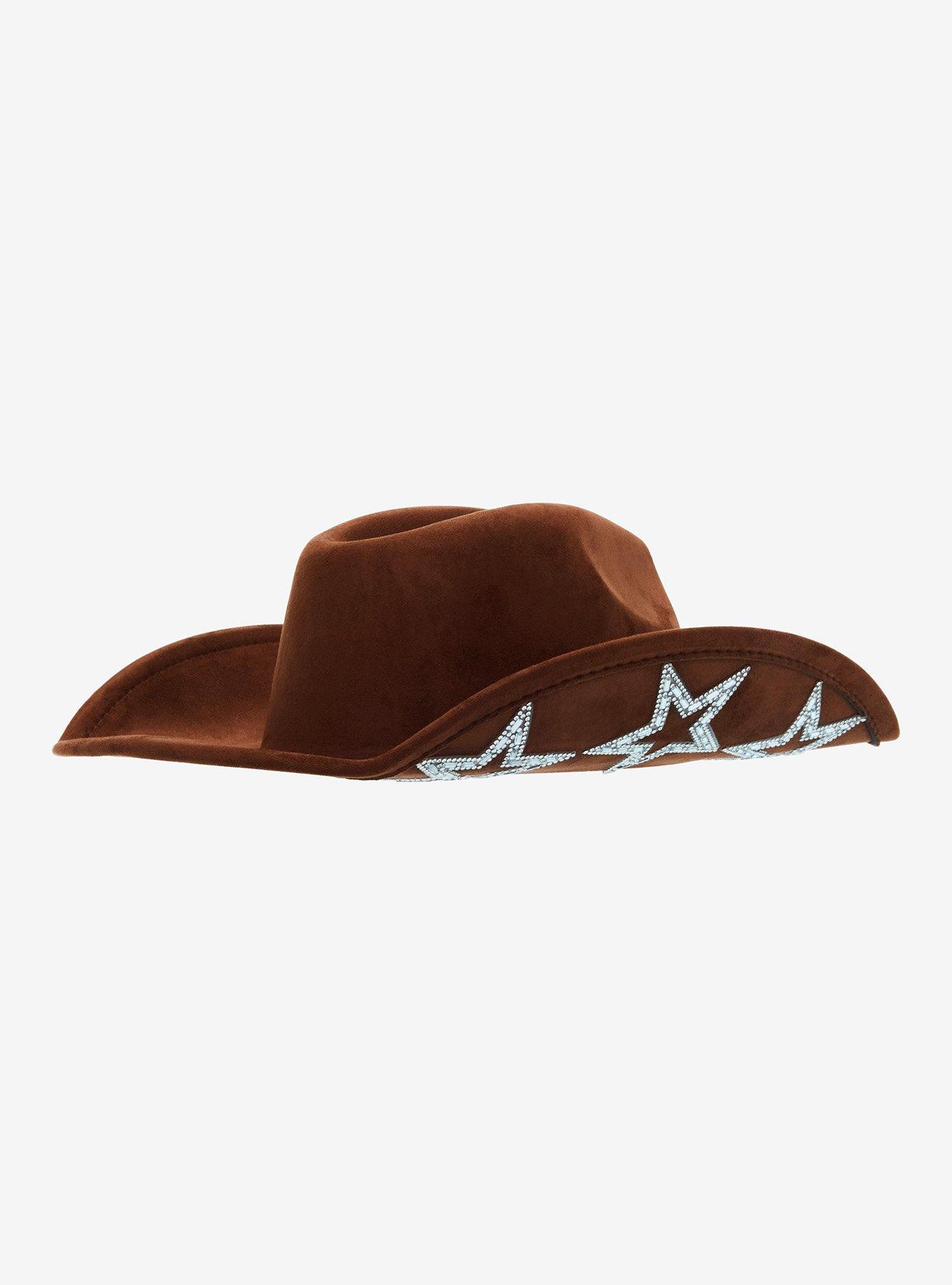 Rhinestone Star Brown Cowboy Hat, , alternate