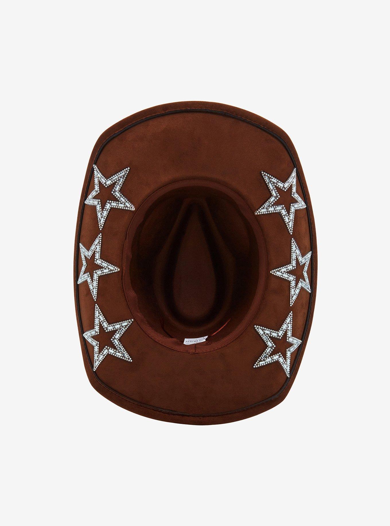 Rhinestone Star Brown Cowboy Hat, , alternate