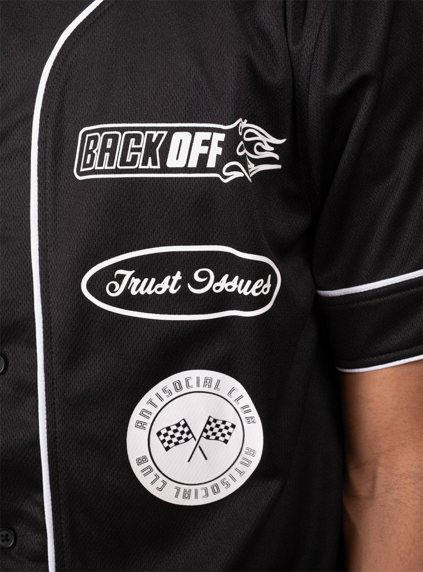 Back Off Mesh Baseball Jersey, BLACK, alternate