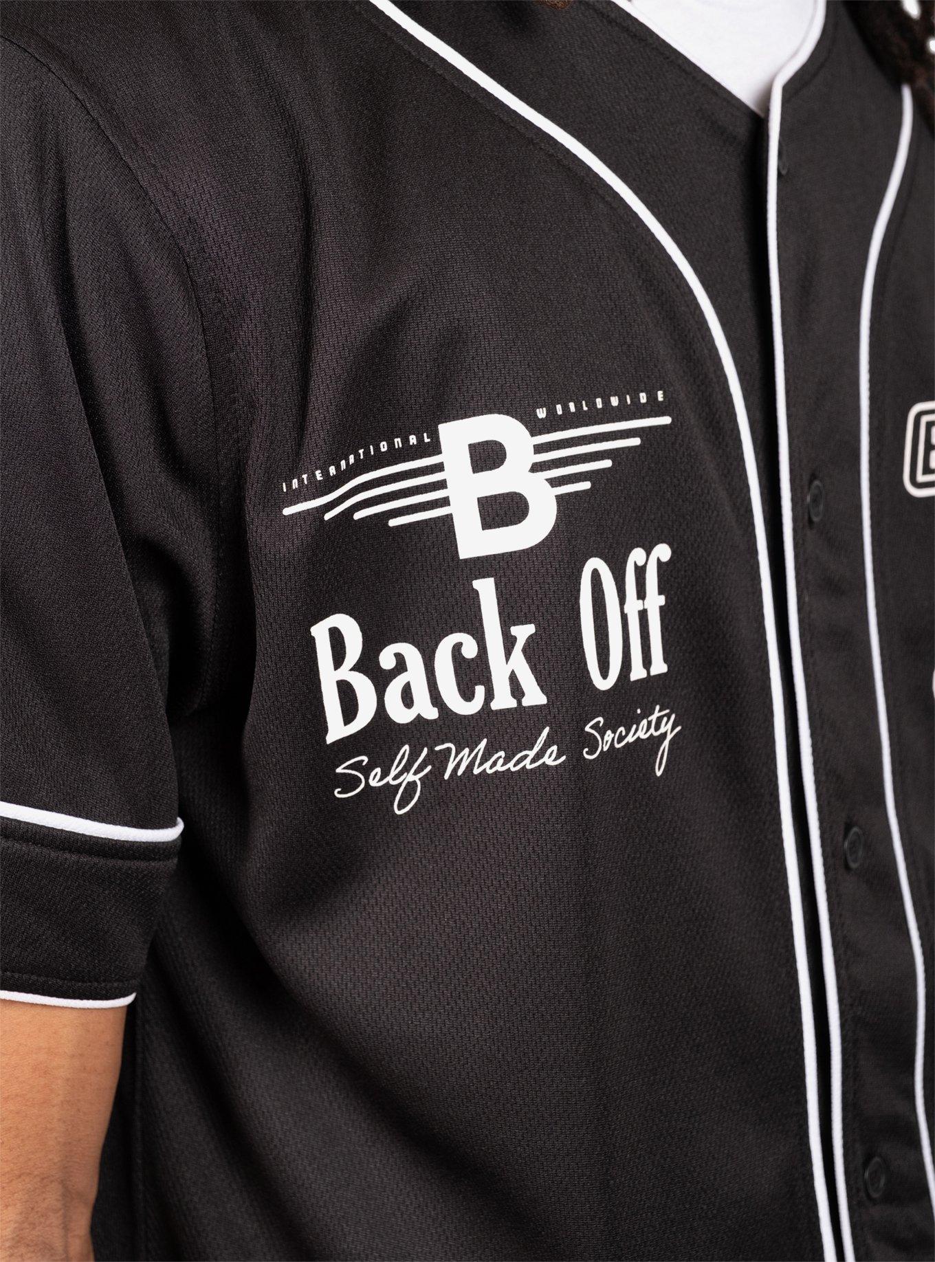 Back Off Mesh Baseball Jersey, BLACK, alternate