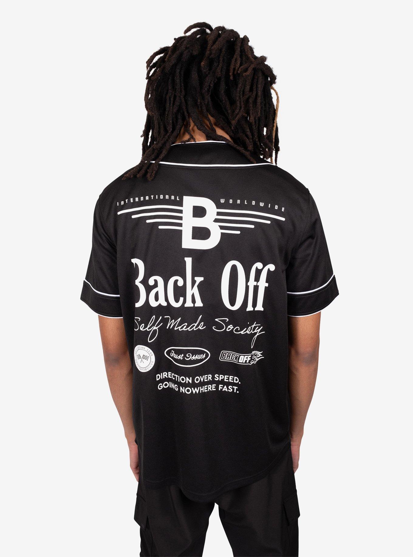 Back Off Mesh Baseball Jersey, BLACK, alternate