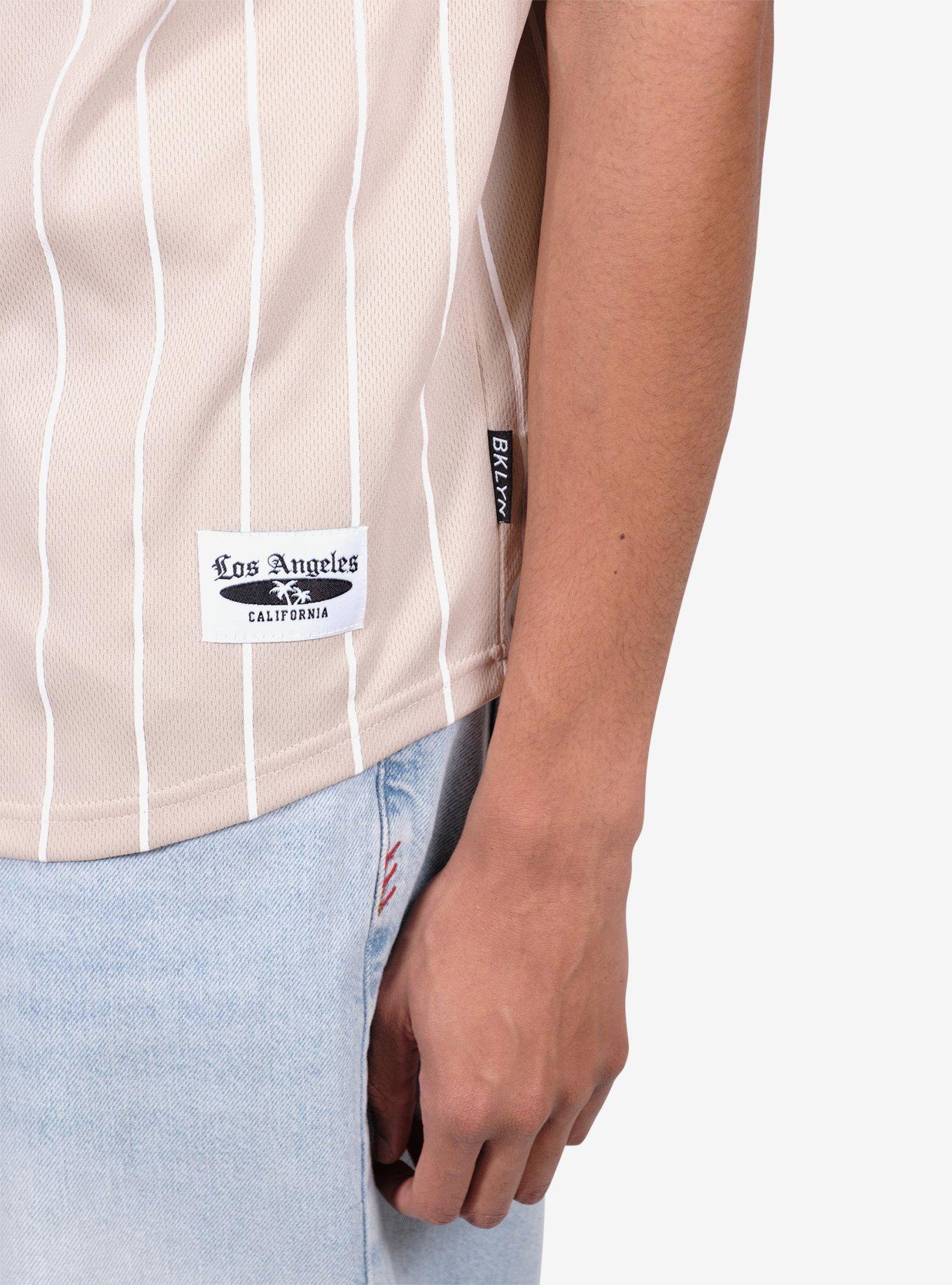 LA Pinstripe Baseball Jersey, BEIGE, alternate