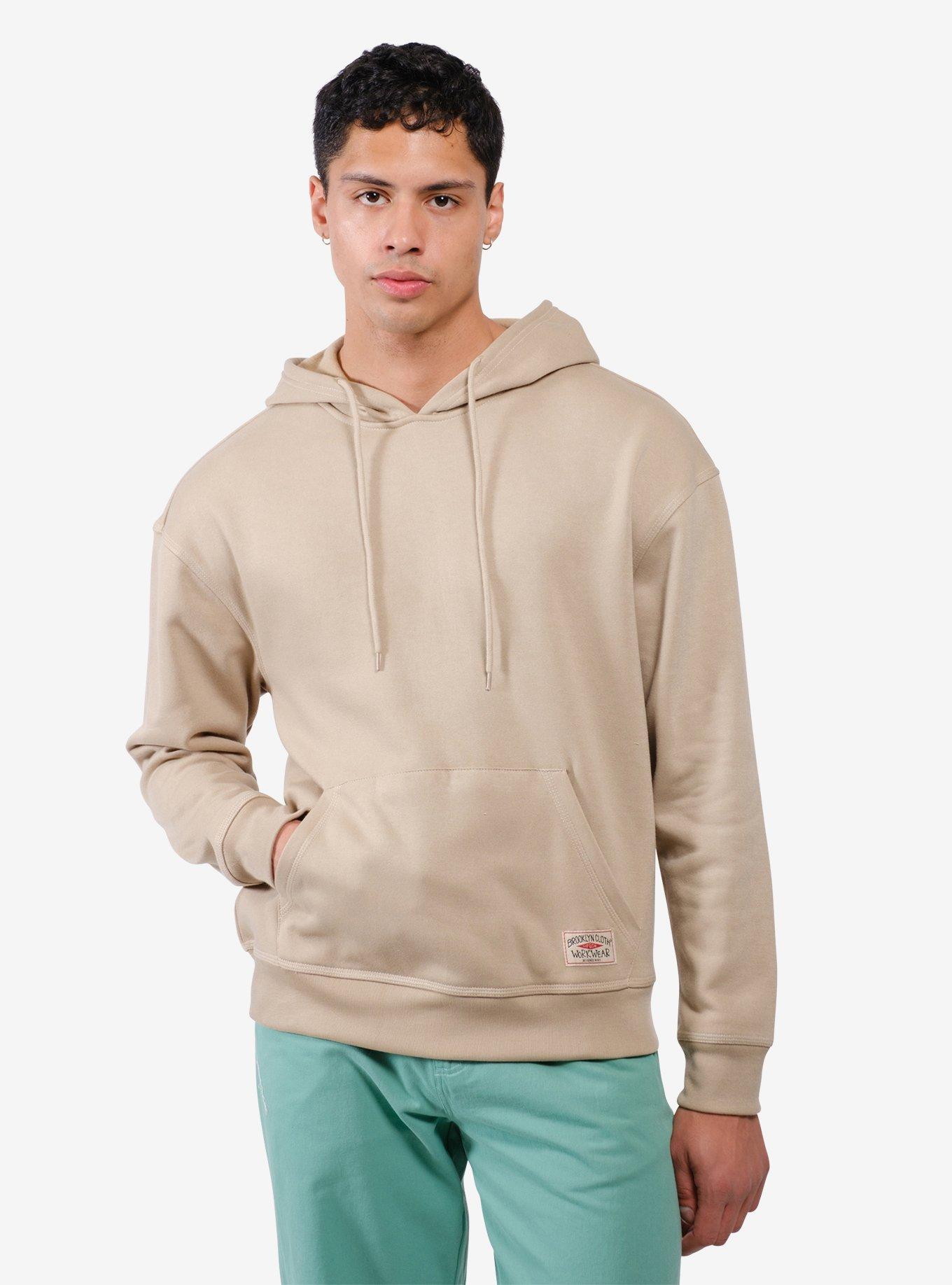 Triple Needle Stitch Hoodie Beige, , hi-res