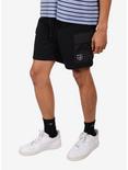 Nylon Pocket 7" Fleece Shorts Black, BLACK, alternate