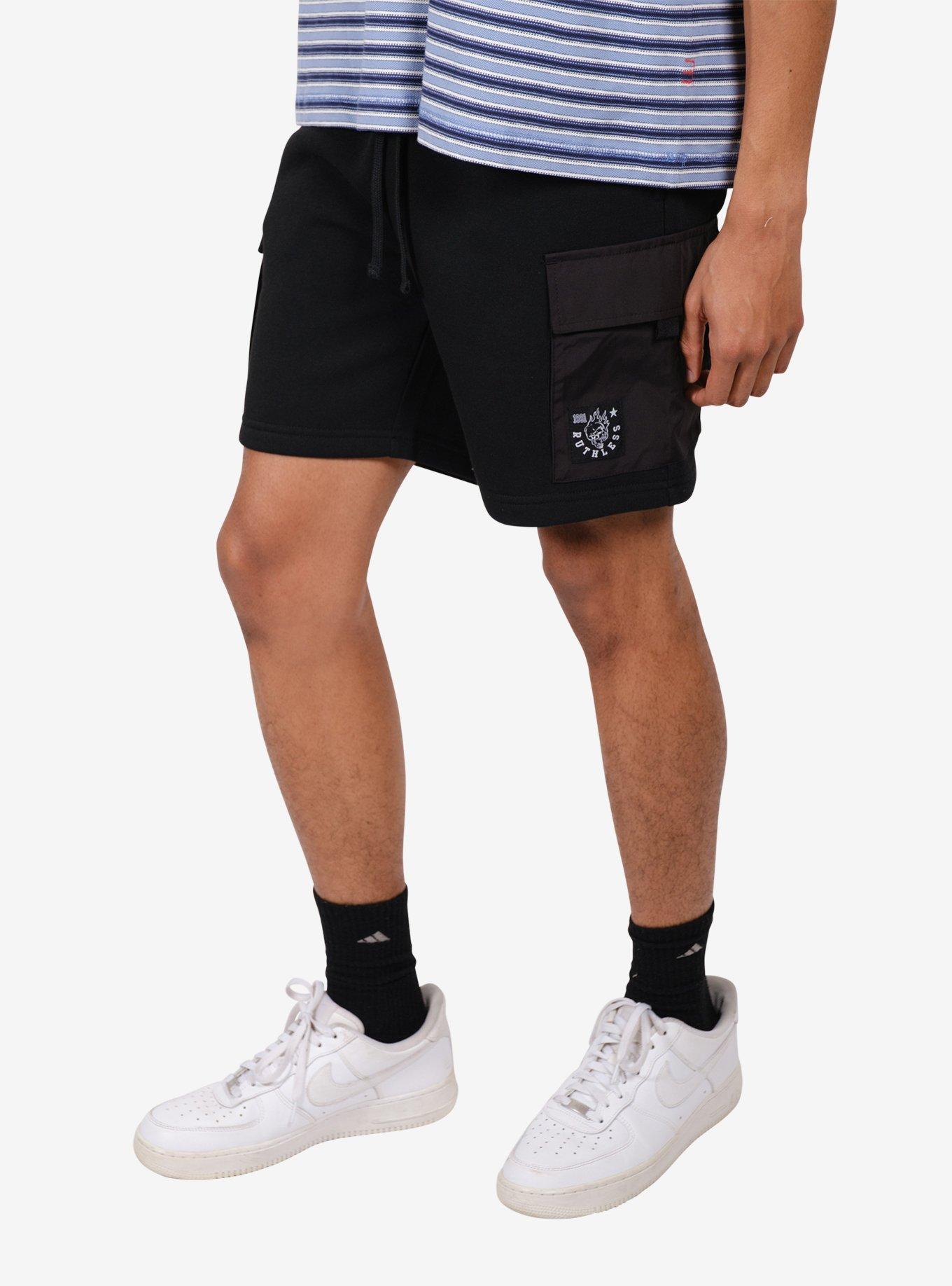 Nylon Pocket 7" Fleece Shorts Black, BLACK, alternate