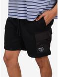 Nylon Pocket 7" Fleece Shorts Black, BLACK, alternate