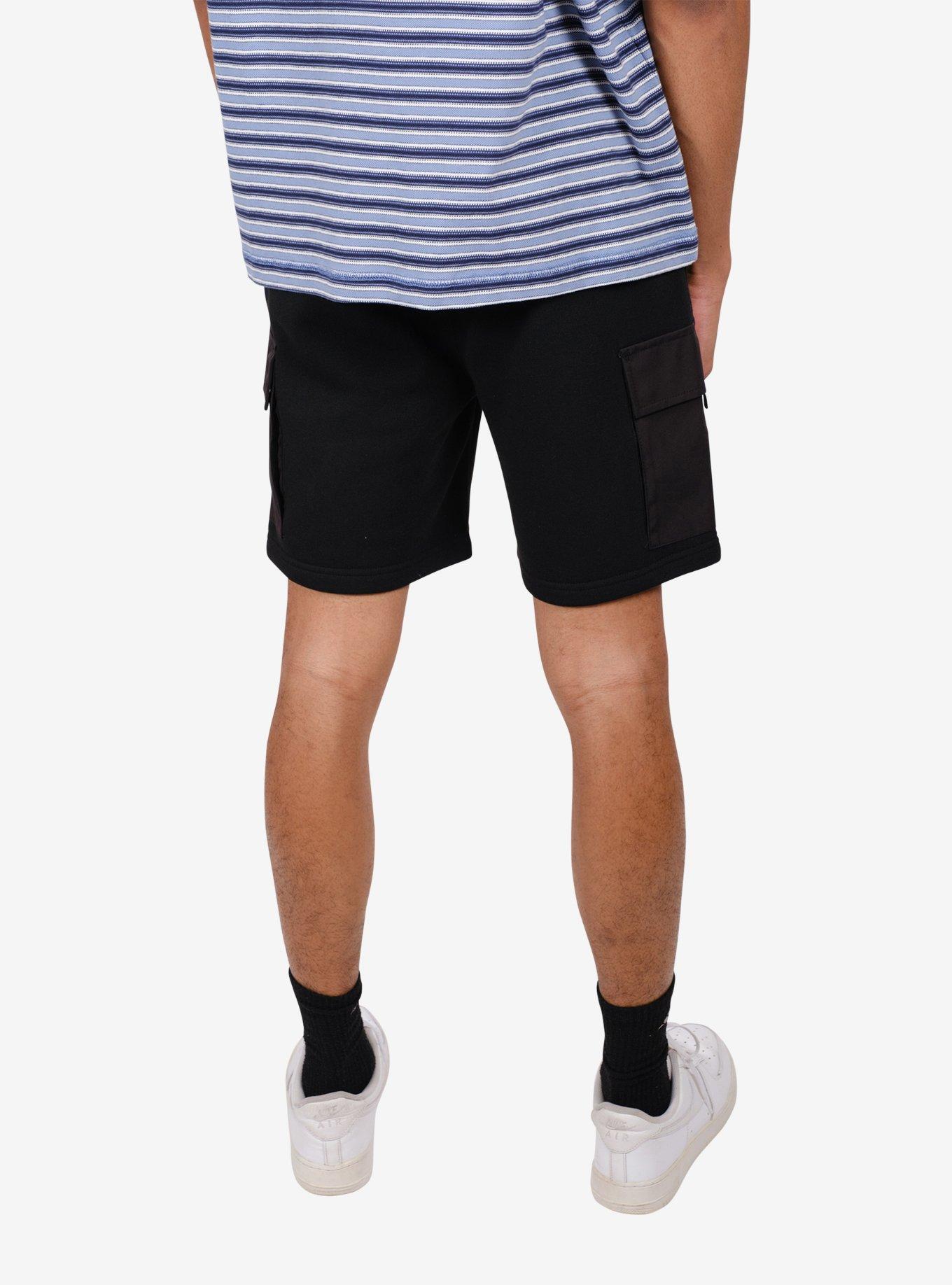 Nylon Pocket 7" Fleece Shorts Black, BLACK, alternate