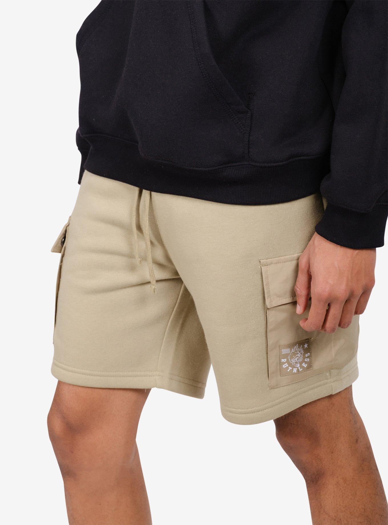 Nylon Pocket 7" Fleece Shorts Khaki, GREEN, alternate