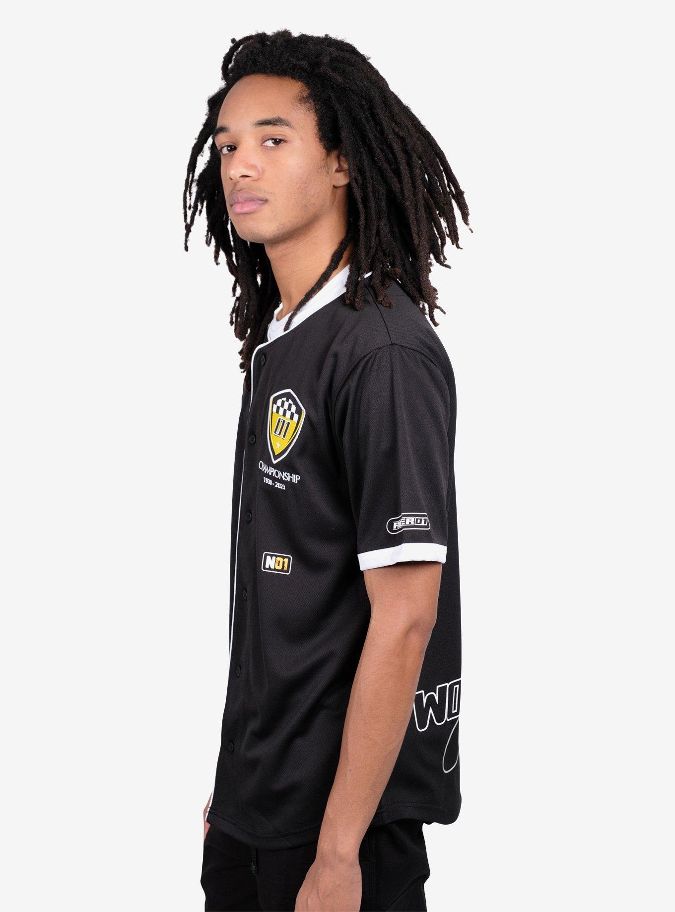 Mesh Baseball Jersey, BLACK, alternate