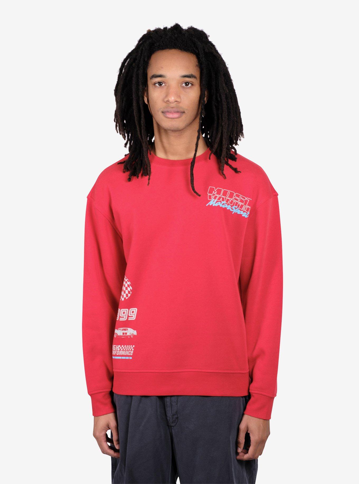 Most Wanted Motorsport Crewneck Sweatshirt Red, RED, alternate