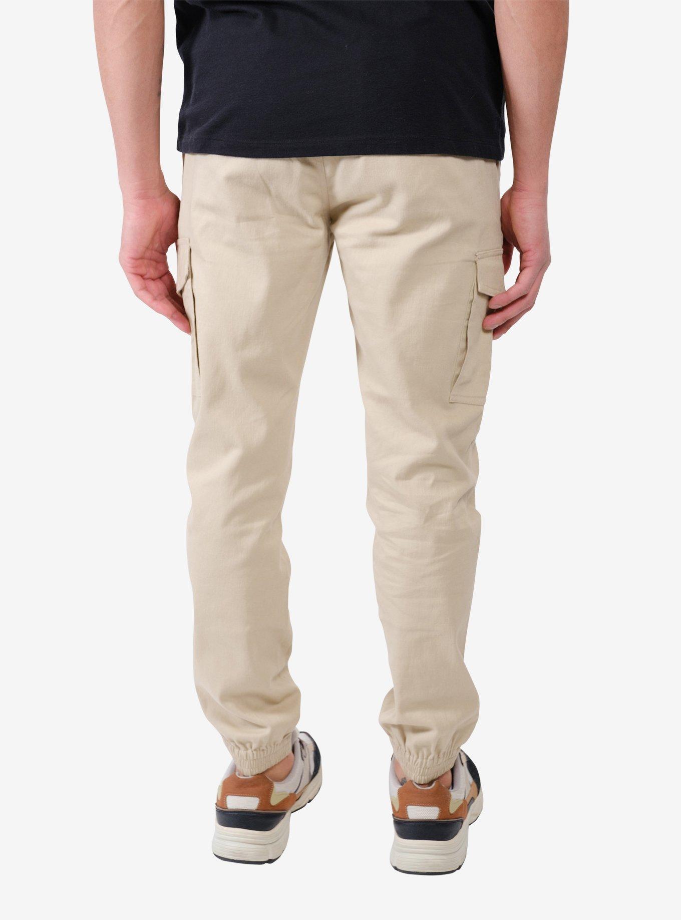 Cargo Pocket Twill Jogger Khaki, BEIGE, alternate