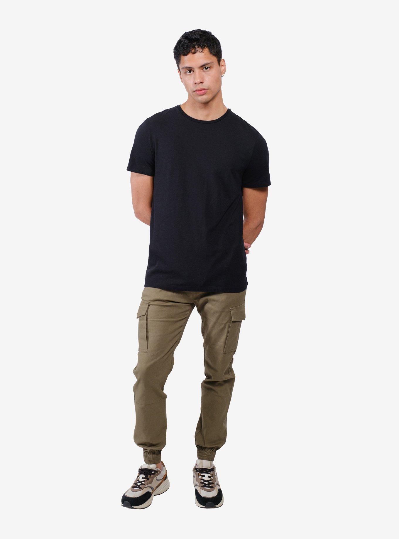 Cargo Pocket Twill Jogger Olive, BLACK, alternate