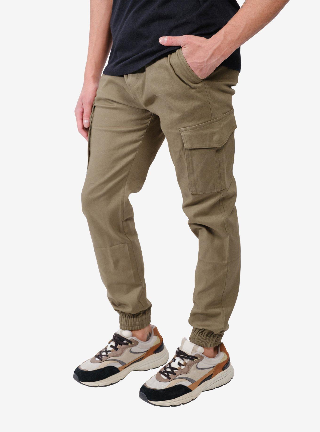 Cargo Pocket Twill Jogger Olive, BLACK, alternate