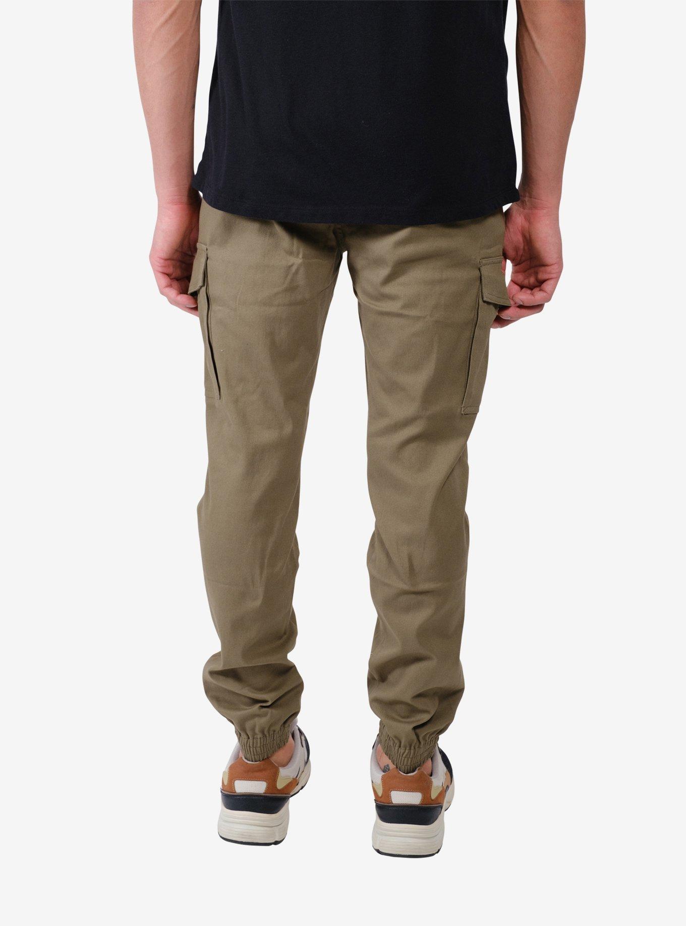 Cargo Pocket Twill Jogger Olive, BLACK, alternate