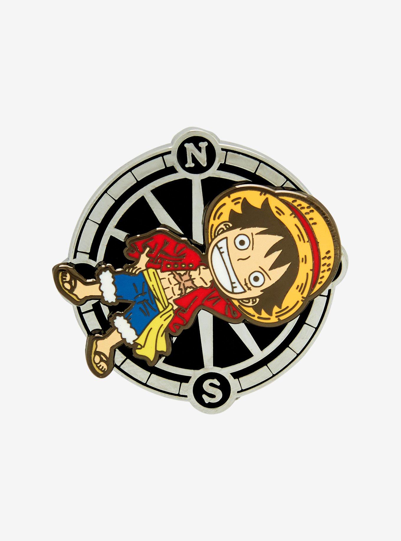 One Piece Monkey D. Luffy Compass Spinning Enamel Pin - BoxLunch Exclusive, , alternate