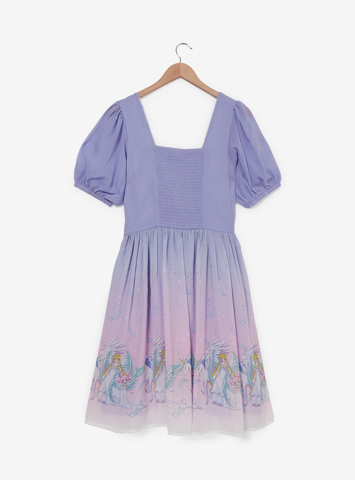 Pretty Guardian Sailor Princess Serenity Plus Size Smock Dress - BoxLunch Exclusive, PERIWINKLE, alternate