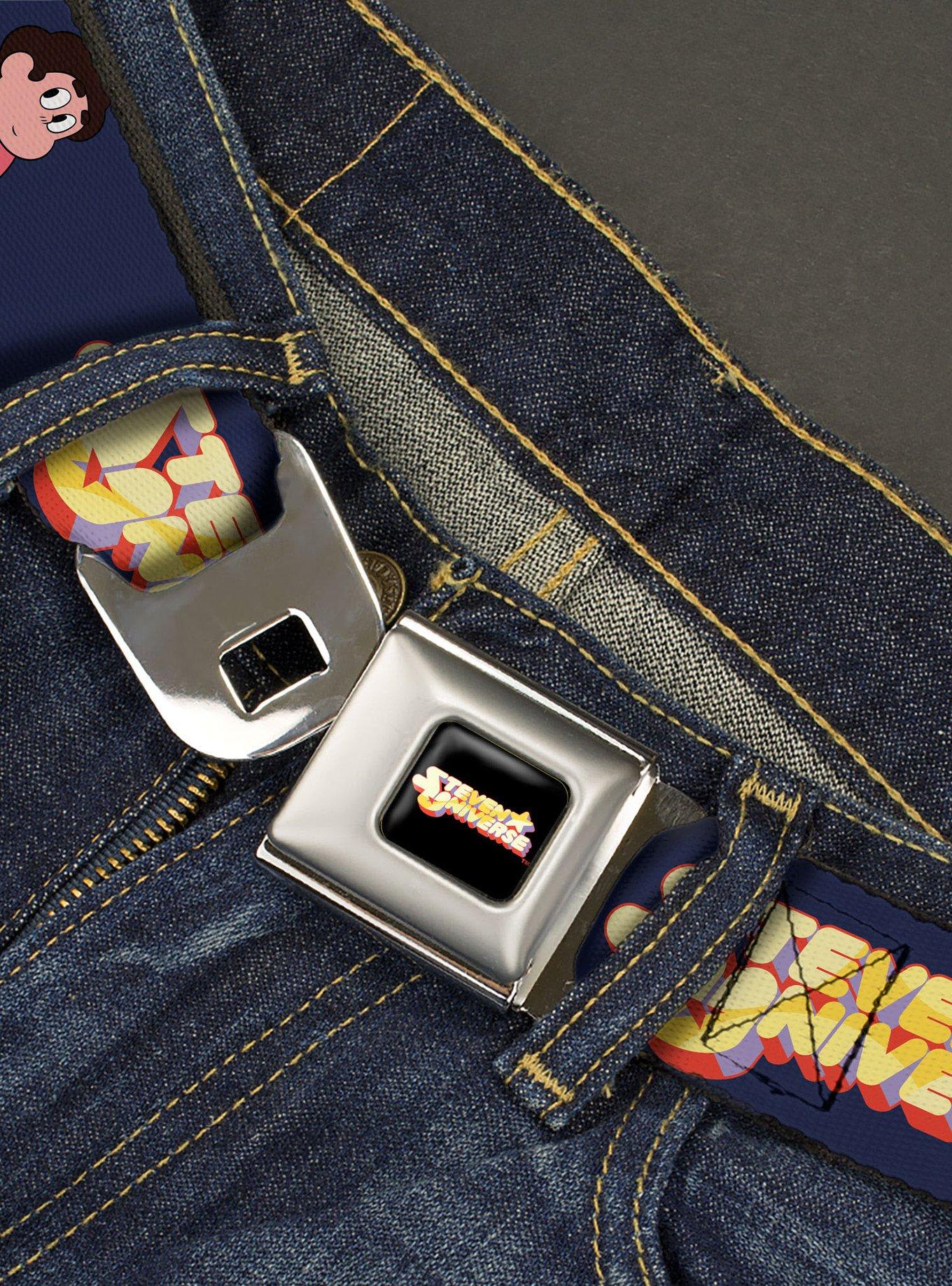 Steven Universe Sitting Pose And Title Logo Youth Seatbelt Belt, , hi-res