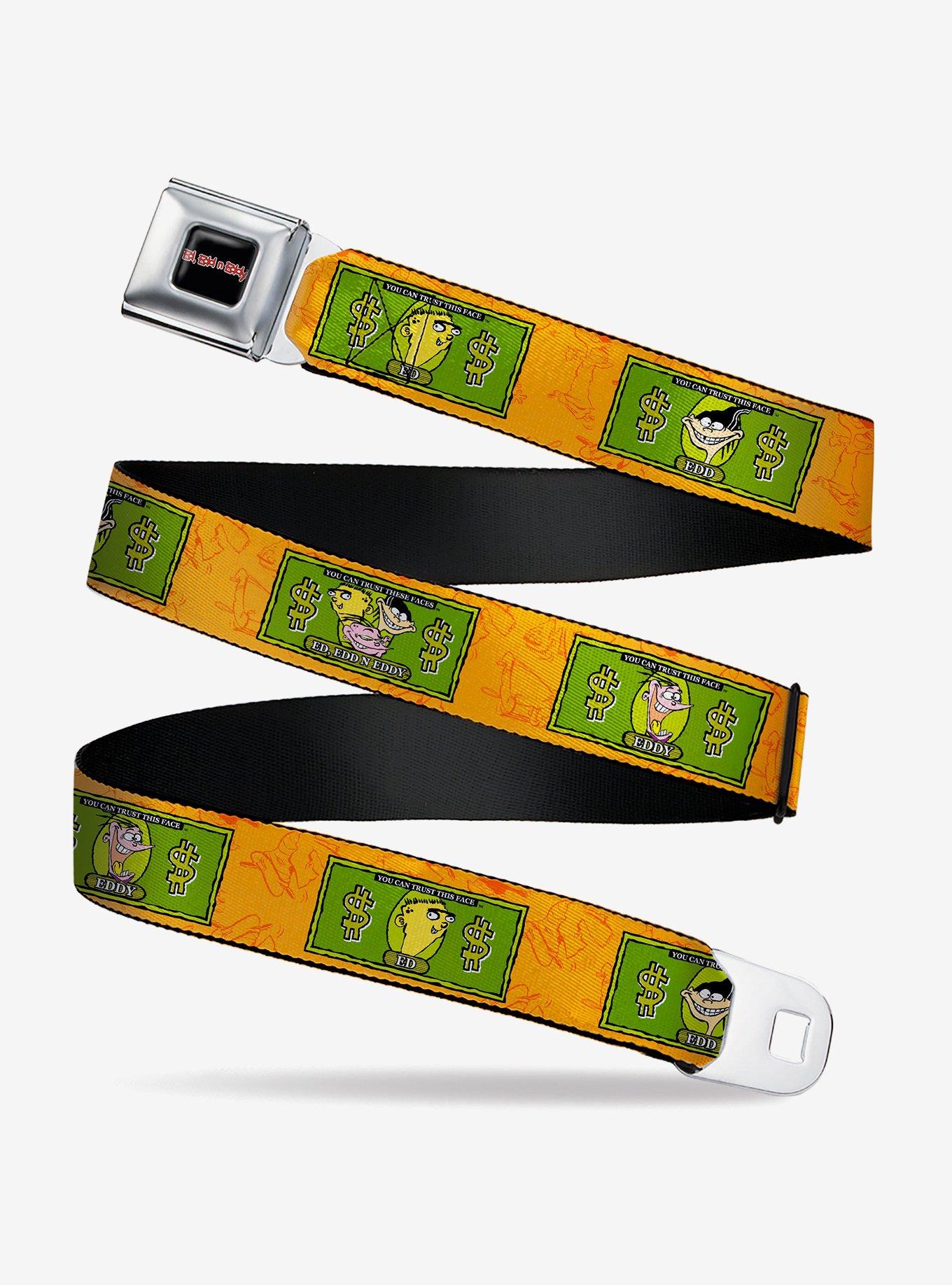 Ed, Edd N Eddy Money Notes And Icons Youth Seatbelt Belt, , alternate