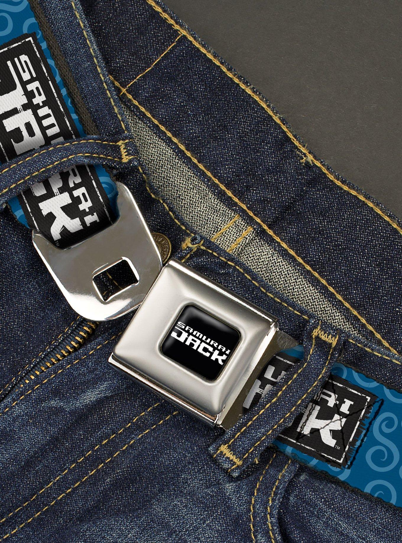 Samurai Jack Title Logo And Icons With Swirl Youth Seatbelt Belt, , hi-res