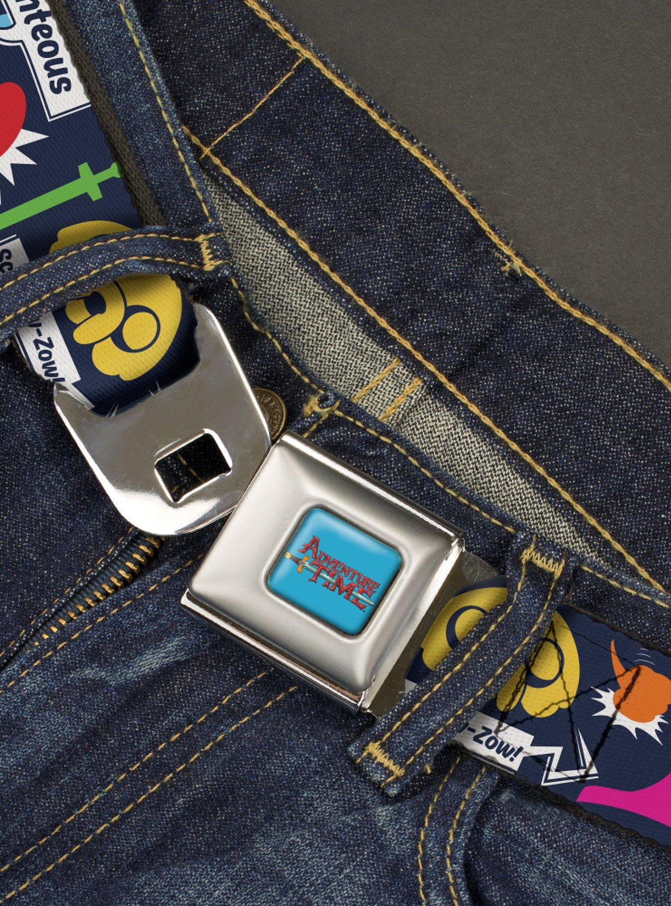 Adventure Time Finn Jake Icons Quotes Youth Seatbelt Belt, , hi-res