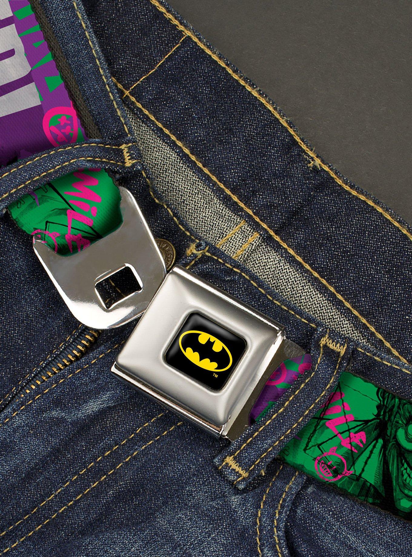 DC Comics The Joker Wanted Smiling Pose And Graffitis Youth Seatbelt Belt, , hi-res