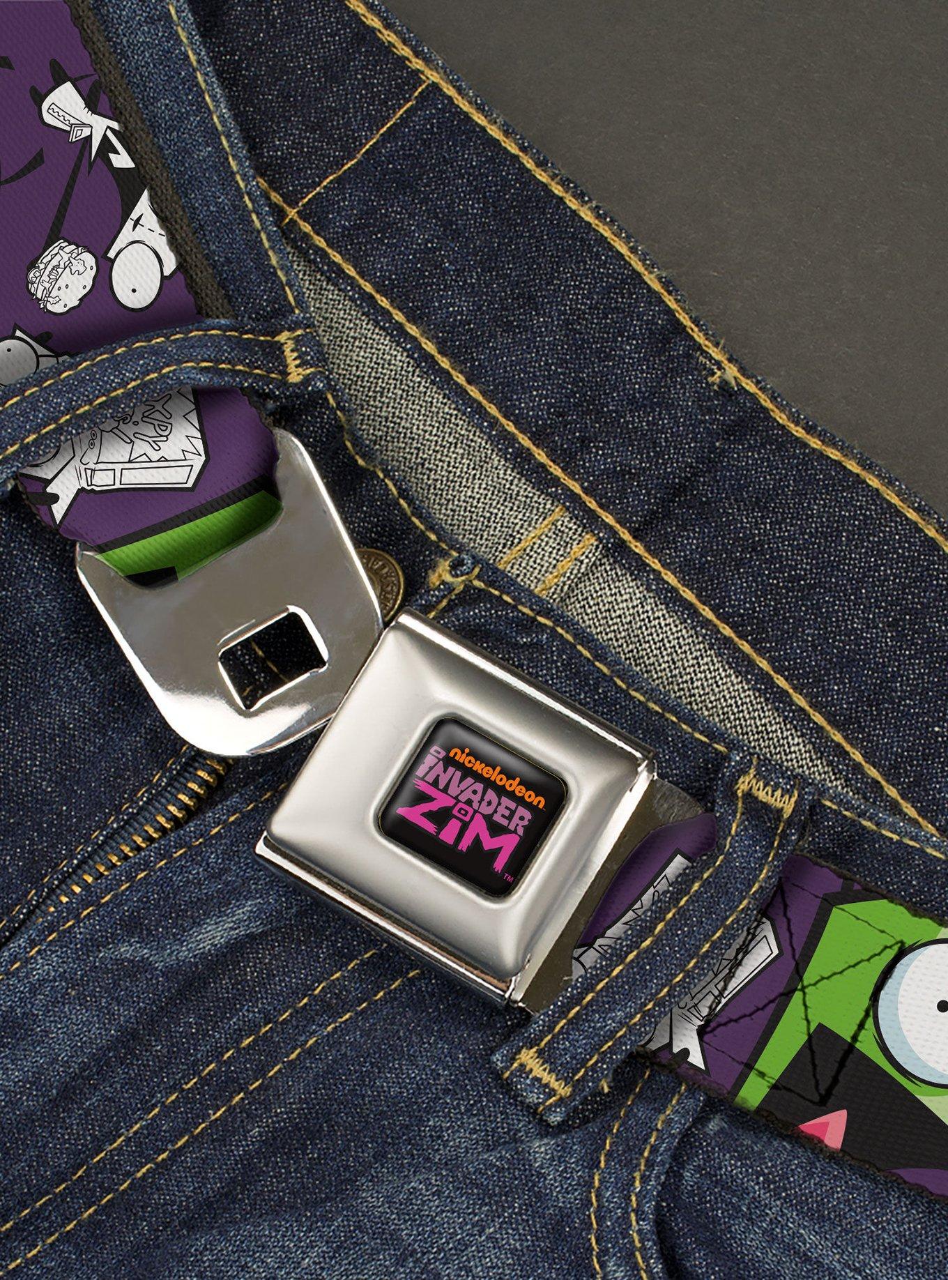 Invader Zim GIR Poses And Sketch Purple Youth Seatbelt Belt, , alternate