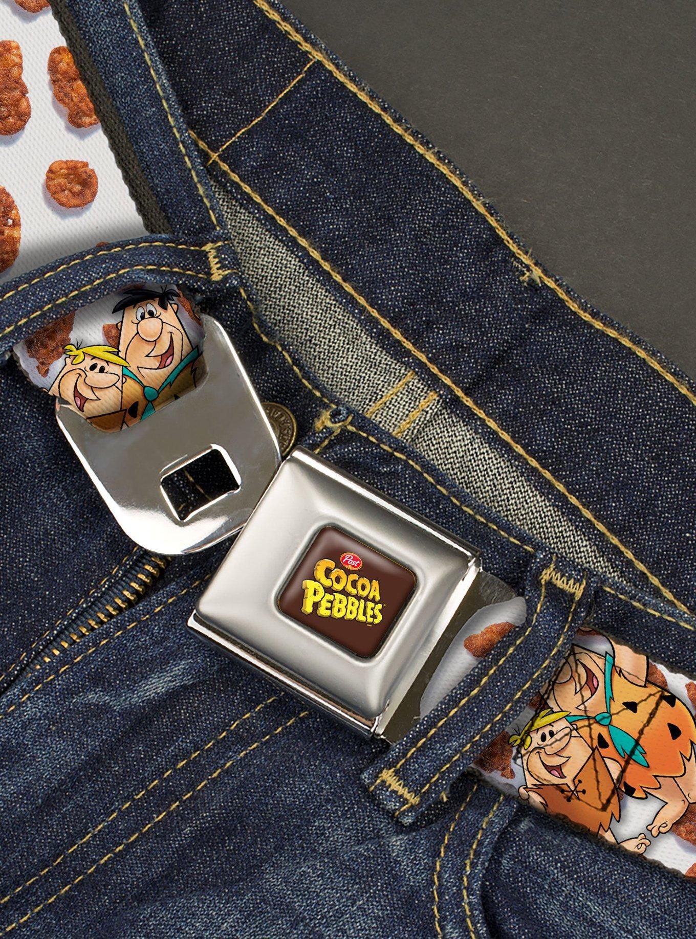 The Flintstones Cocoa Pebbles Fred And Barney Pose And Cereal Youth Seatbelt Belt, , hi-res