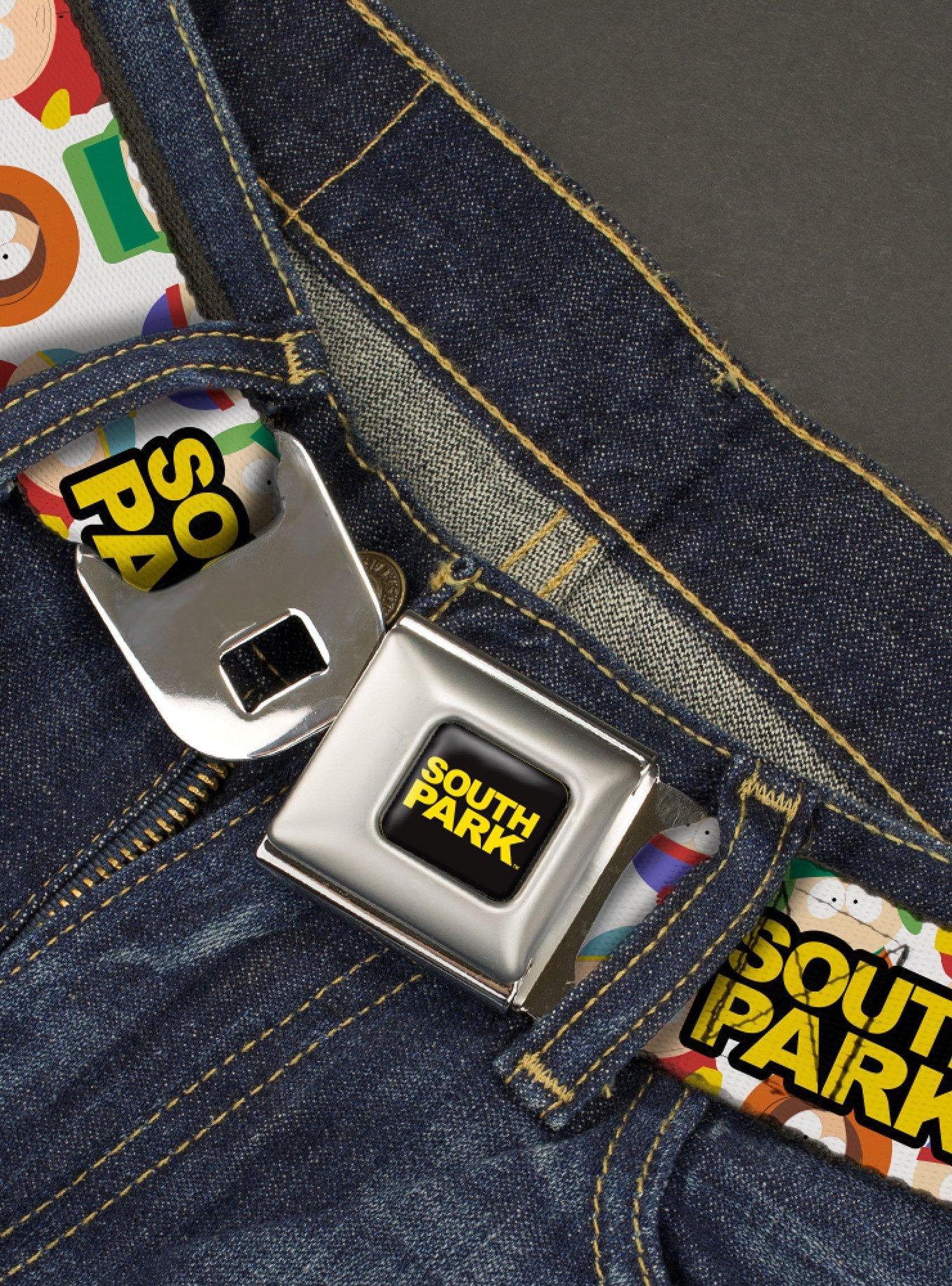 South Park Title Logo And Characters Scattered Youth Seatbelt Belt, , hi-res