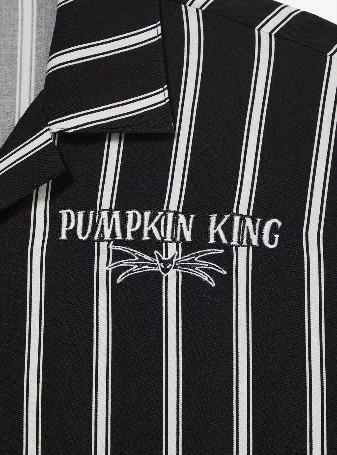 Disney The Nightmare Before Christmas Pumpkin King Striped Button-Up - BoxLunch Exclusive, BLACK, alternate