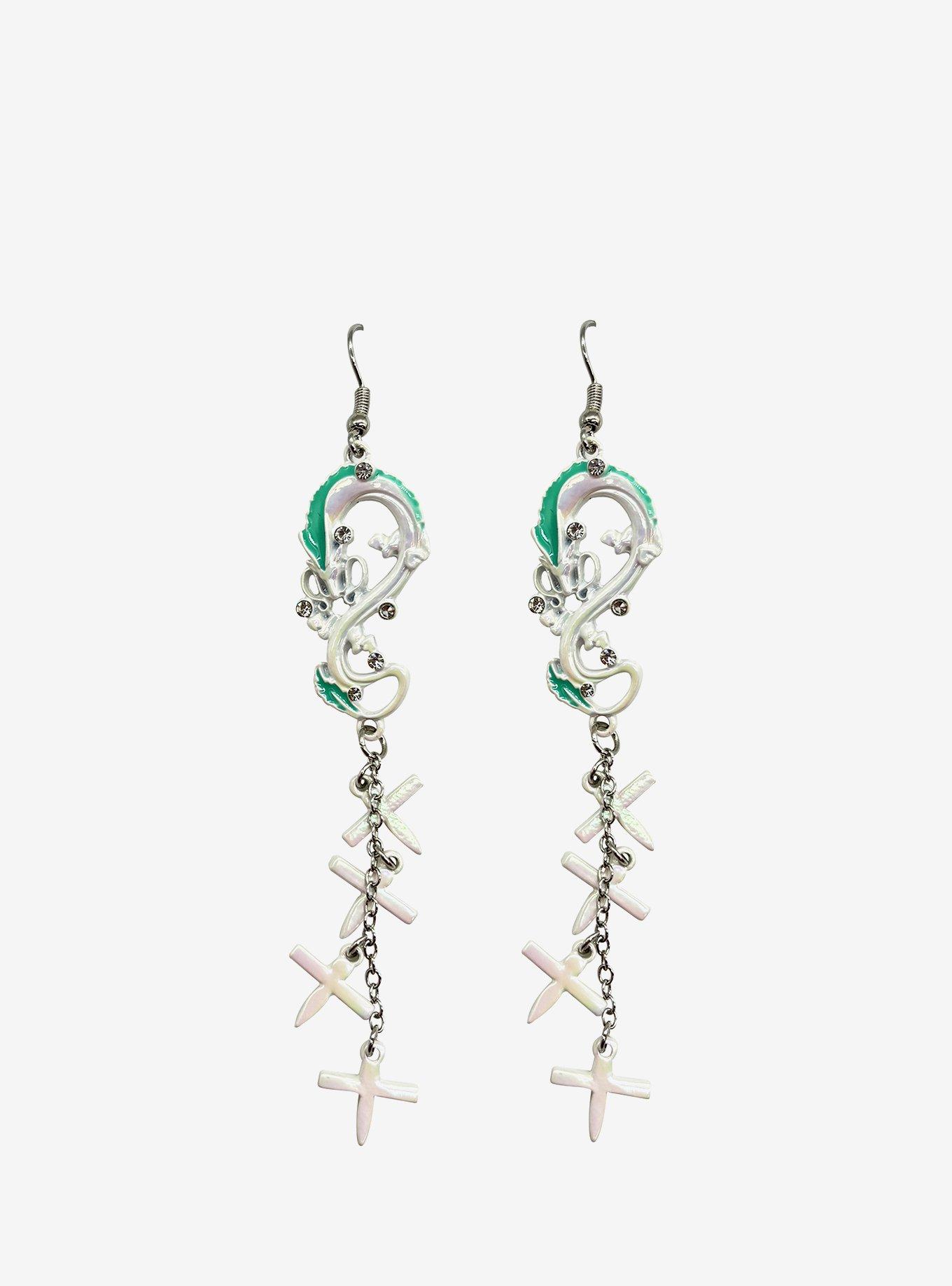 Studio Ghibli® Spirited Away Haku Jeweled Drop Earrings, , alternate