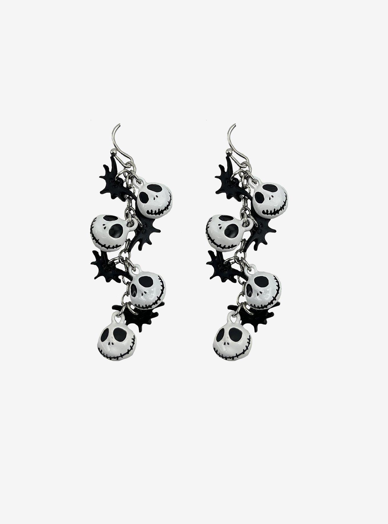 The Nightmare Before Christmas Jack Skellington Heads Drop Earrings, , alternate