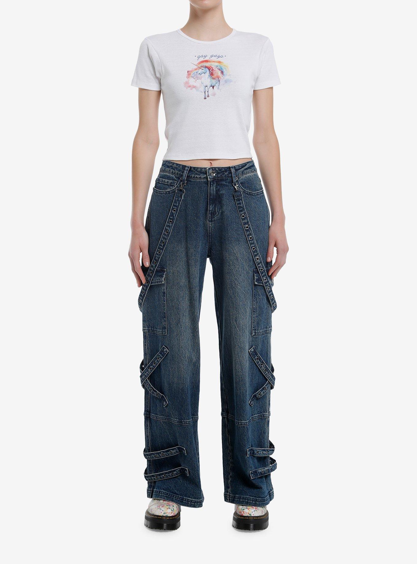 Gay Gasp Unicorn Crop T-Shirt