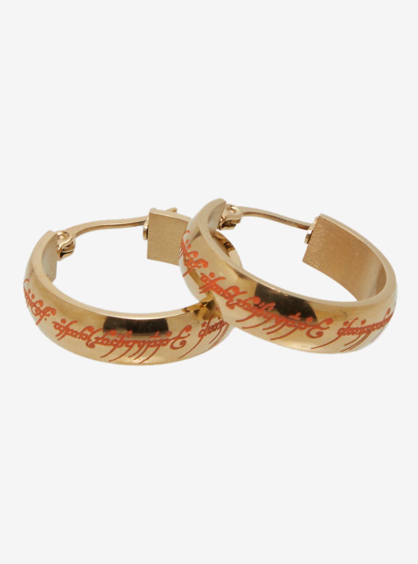 The Lord Of The Rings The One Ring Glow-In-The-Dark Hoop Earrings Her Universe Exclusive, , hi-res