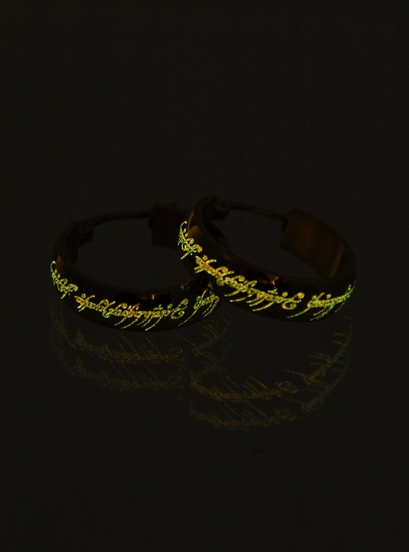 The Lord Of The Rings The One Ring Glow-In-The-Dark Hoop Earrings Her Universe Exclusive, , alternate