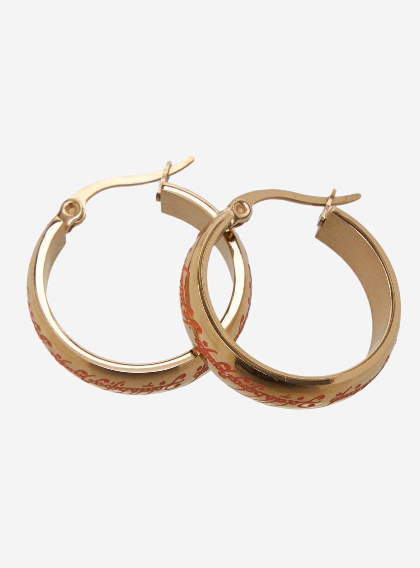 The Lord Of The Rings The One Ring Glow-In-The-Dark Hoop Earrings Her Universe Exclusive, , alternate