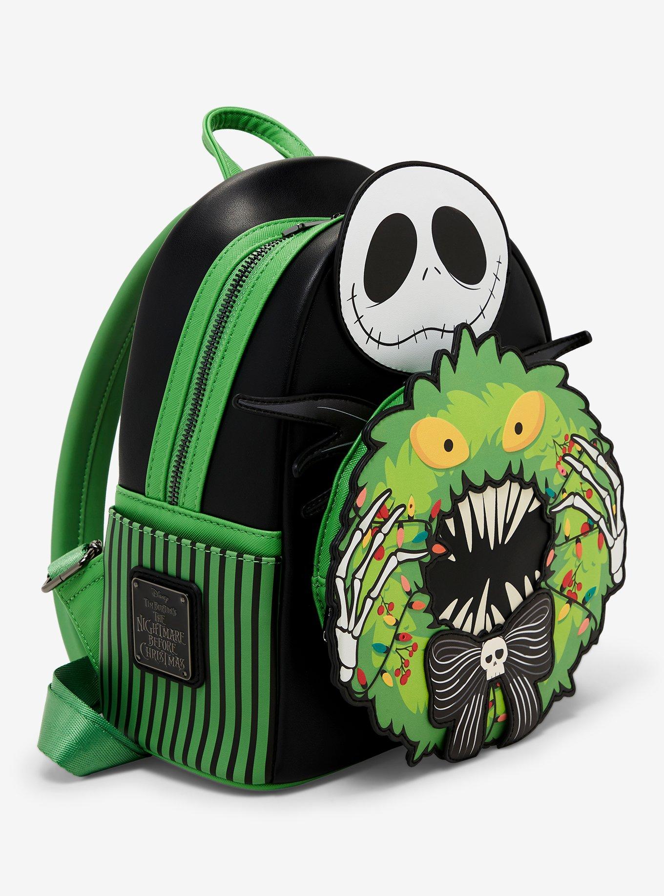 Loungefly Disney The Nightmare Before Christmas Jack Skellington Wreath Glow-in-the-Dark Light-Up Mini Backpack — BoxLunch Exclusive