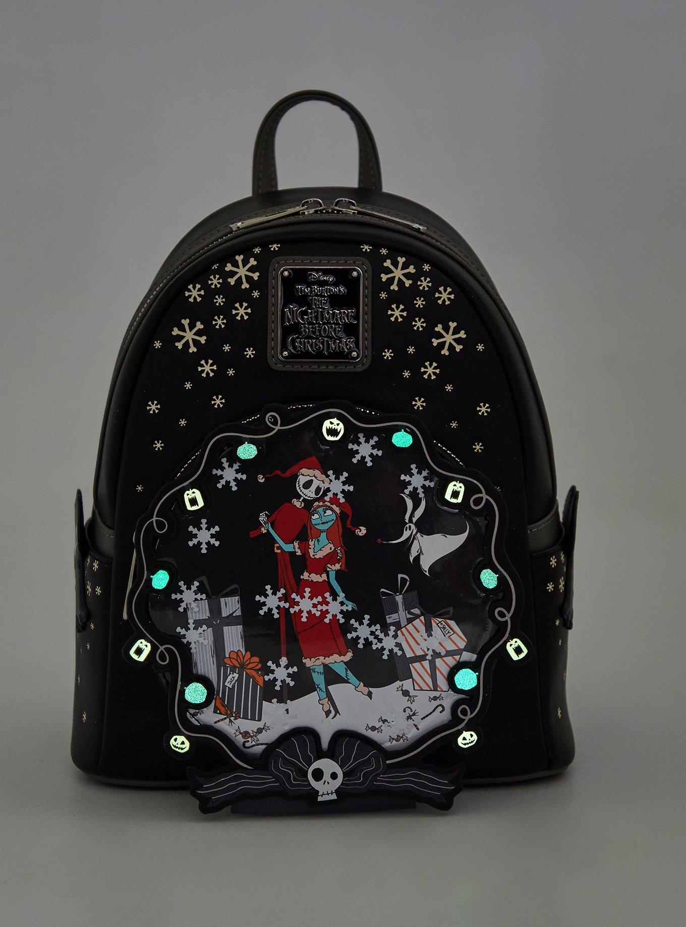 Loungefly Disney The Nightmare Before Christmas Jack & Sally Snowflake Glow-in-the-Dark Mini Backpack - BoxLunch Exclusive, , alternate